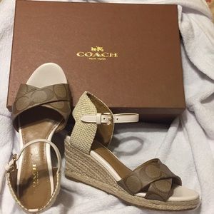 Coach Sandals with free coach eye glass case